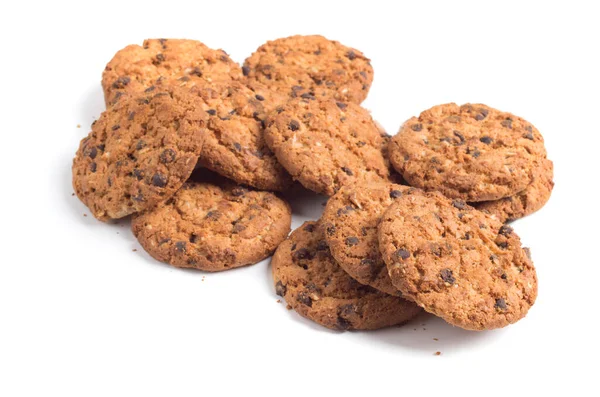 Chocolate Chip Cookie isoliert auf weißem Hintergrund — Stockfoto