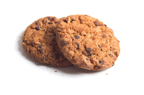 Chocolate Chip Cookie isoliert auf weißem Hintergrund — Stockfoto