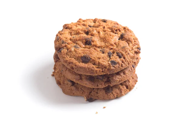 Chocolate Chip Cookie isoliert auf weißem Hintergrund — Stockfoto