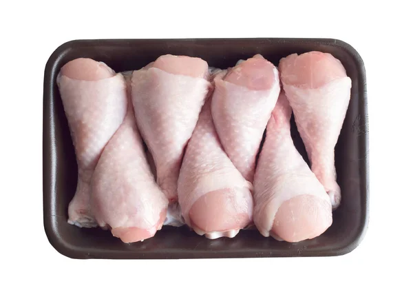 Patas de pollo crudas sobre fondo blanco —  Fotos de Stock