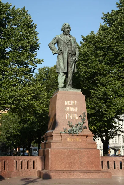 Besteci Mikhail Glinka Saint Petersburg Için Anıt — Stok fotoğraf