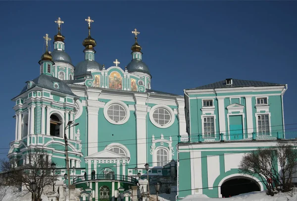 Igreja Catedral Assunção Dominando Cidade Smolensk Partir Alto Monte Catedral — Fotografia de Stock