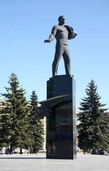 Monumento Juriy Gagarin Nella Città Gagarin Russia — Foto Stock