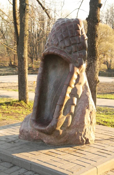 Pomník Ruské Lýkových Boty Městě Vjazmy — Stock fotografie