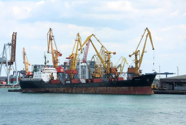 Morze Czarne Ładunku Portu Odessie Ukraina — Zdjęcie stockowe