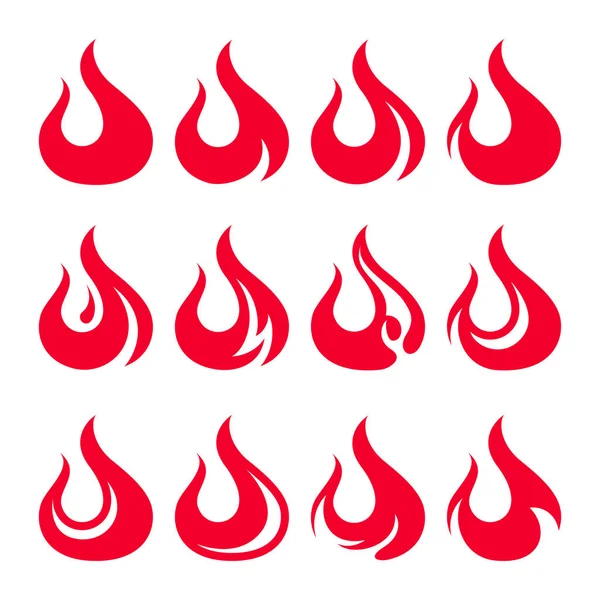 Juego de iconos de fuego. Elemento de diseño — Vector de stock