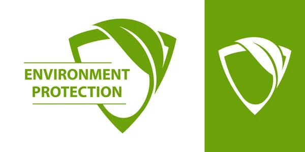 Logo ekologiczne. Tarcza z liści — Wektor stockowy