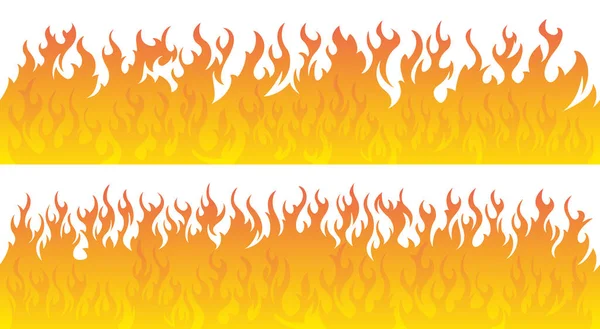 Fuego llamas vector conjunto. Líneas de fuego — Archivo Imágenes Vectoriales