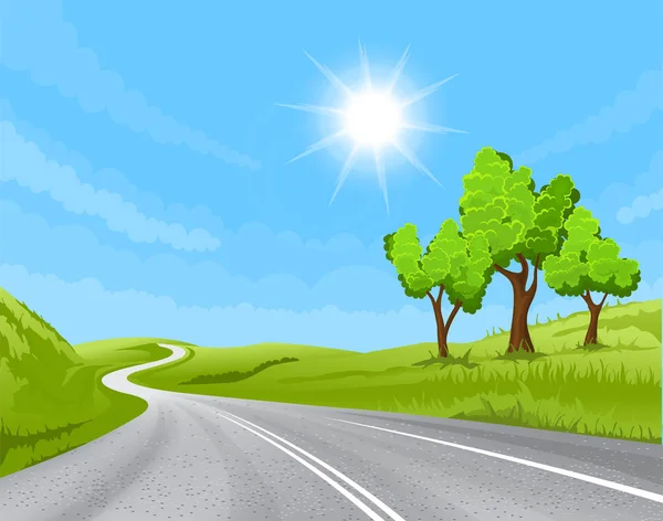 Road going into the distance — Stock Vector