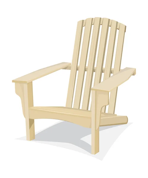 Chaise de plage en bois brillant — Image vectorielle