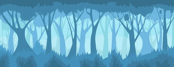 Bosque brumoso. Paisaje del vector . — Archivo Imágenes Vectoriales