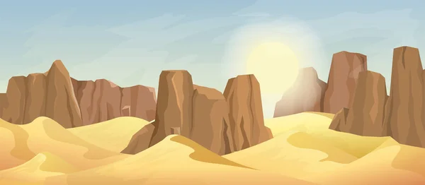 Woestijn landschap met stenen — Stockvector