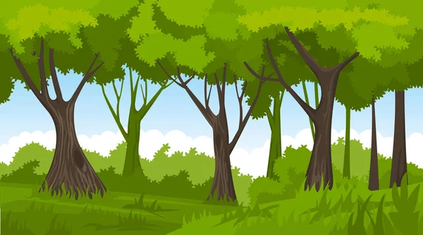 Bosque de verano. vector backround — Vector de stock