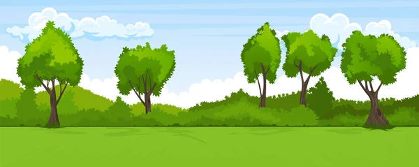 Летний пейзаж с деревьями — стоковый вектор