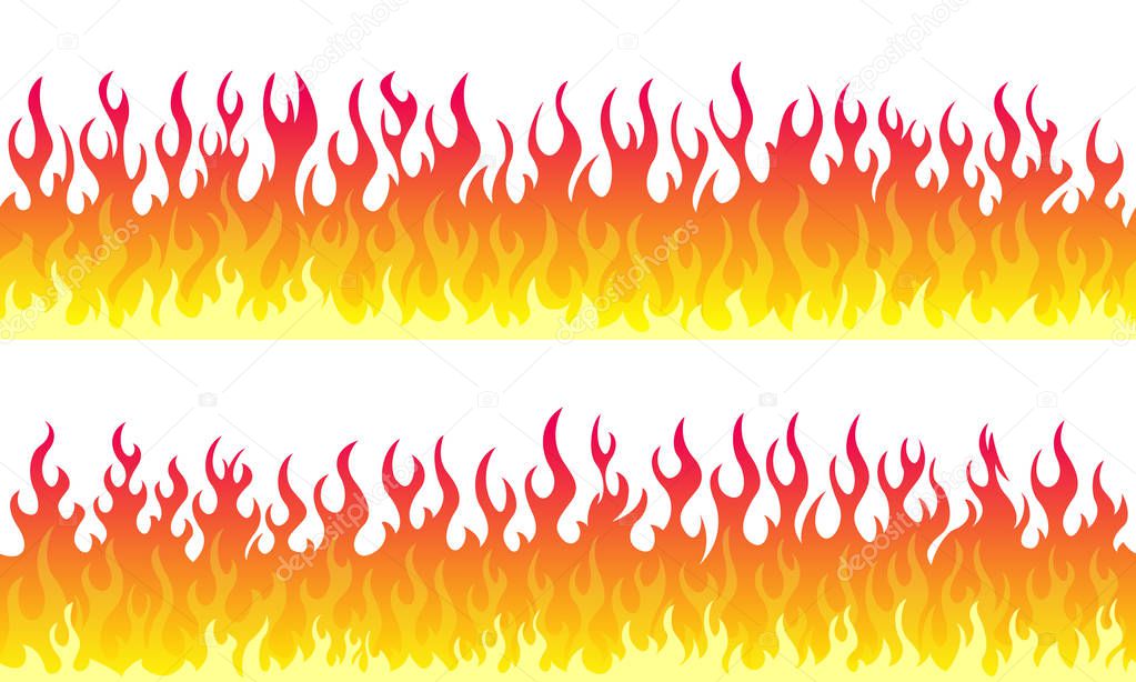 Fire flame frame borders
