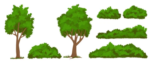 Vector trees and bushes set — Stock Vector