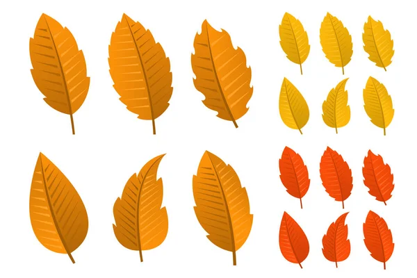 Ensemble de feuilles d'automne — Image vectorielle