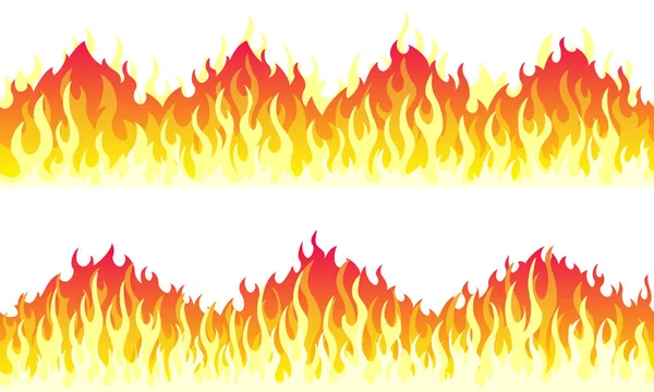 Flamme de feu bordures cadre — Image vectorielle