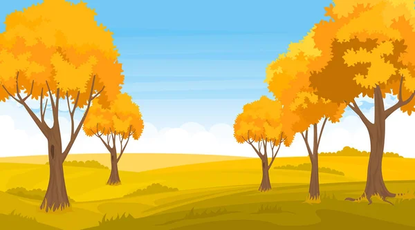 Autumn rural landscape — Stock Vector