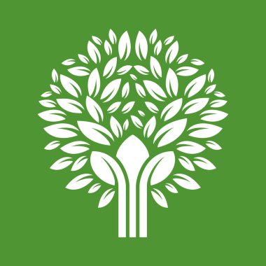Soyut ağaç. Eko ürün logosu