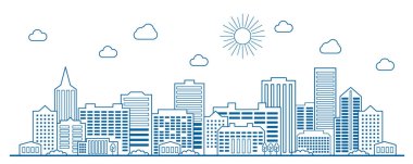Satır sanat Modern büyük şehir arkaplanı 