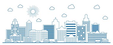 Satır sanat Modern büyük şehir arkaplanı 