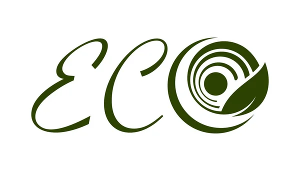 Eco logo s listy — Stockový vektor