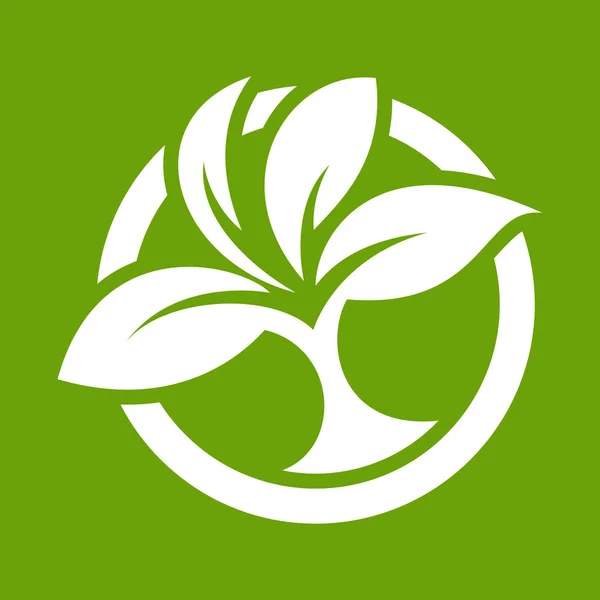 Эко логотип с листьями — стоковый вектор