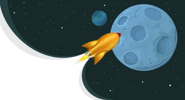 Alanı. Altın raketi aya uçan. Beyaz izleme motoru