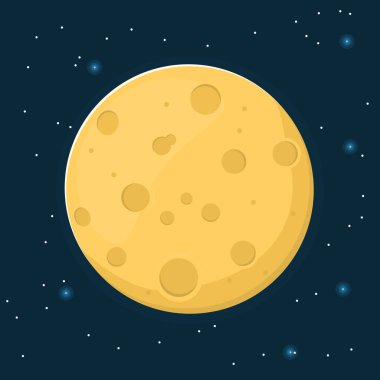 Düz tasarım tarzında moon.