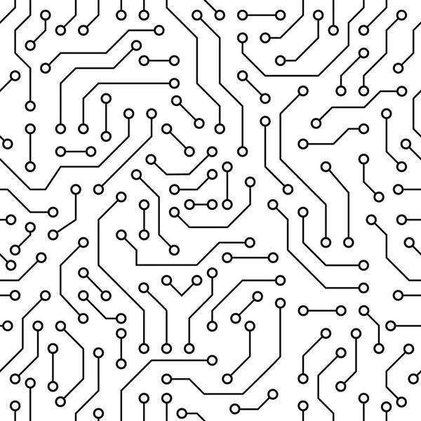 Circuit Board Noir et Blanc — Image vectorielle