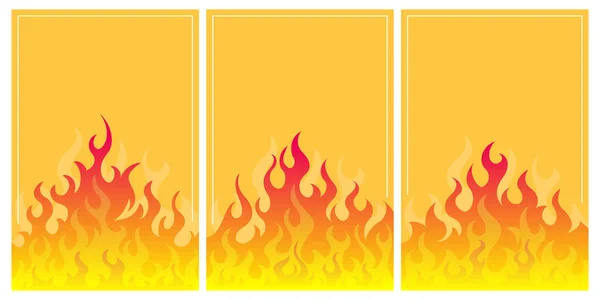 Üç yangın arka plan — Stok Vektör