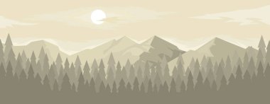 Dağ silsilesi yatay Panoraması