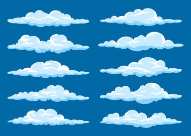 Set of cartoon clouds clipart