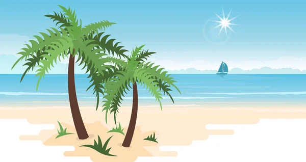 Spiaggia tropicale paradisiaca — Vettoriale Stock