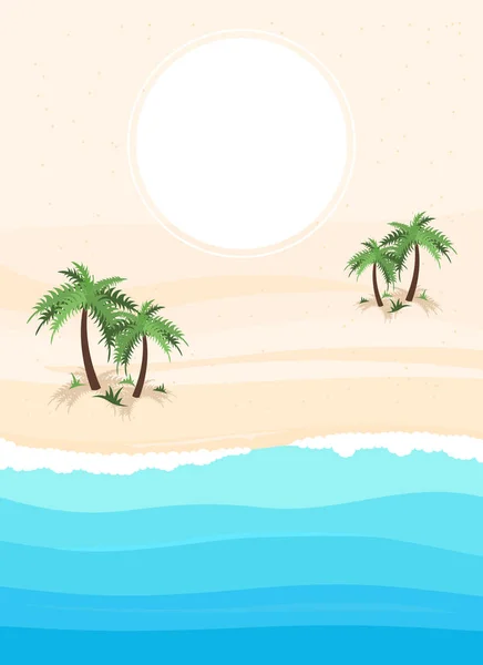 Fondo simple paisaje oceánico — Vector de stock