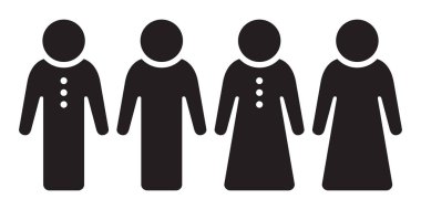 Vektör simgesi kümesi. Erkek ve kadın