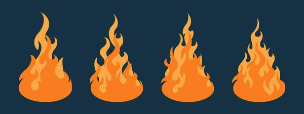 Bonfire icoon ingesteld. Ontwerp-element — Stockvector