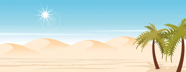 Пустельний пейзаж з долонями — стоковий вектор