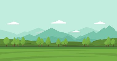 Yaz manzara Karikatür illüstrasyon