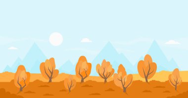 Alanları ve sarı tepeler ile Sonbahar manzara