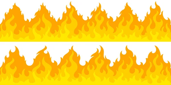 Cartoon fire flame frame borders — Stock Vector