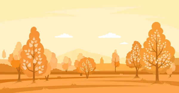Осенний пейзаж с полями — стоковый вектор