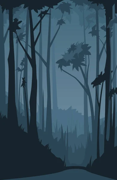 Forêt nocturne d'été — Image vectorielle