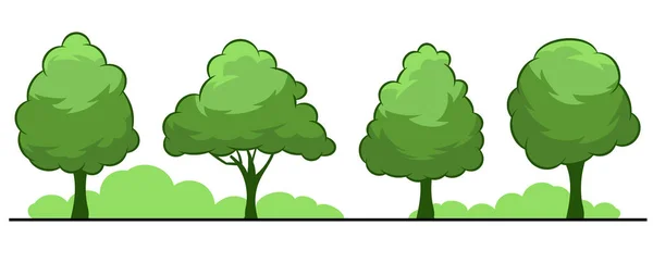 Verano. Conjunto de árboles — Vector de stock