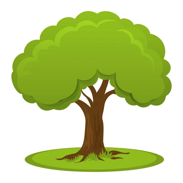 Sommerbaum mit flacher Krone — Stockvektor