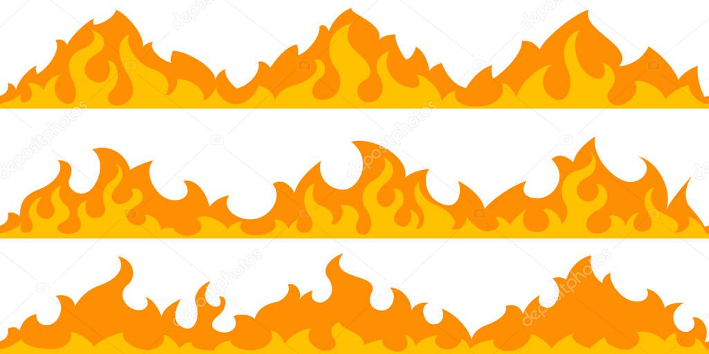 Fire flame frame borders