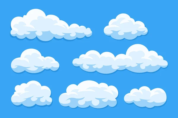 Set of cartoon clouds — Stock Vector