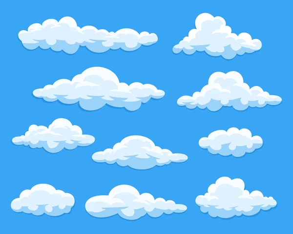 Ensemble de nuages de dessin animé — Image vectorielle