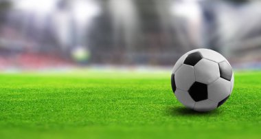 stadyum alanında futbol topu